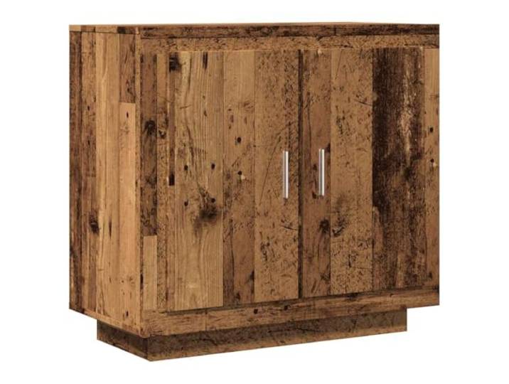 GHVBNMF Sideboard Altholz-Optik 80x40x75 cm Holzwerkstoff Kommode Kompakter Beistellschrank mit 2 Türen für Wohnzimmer und Flur, stabile Ablage für Dekoration und Bücher im Vintage-Stil.