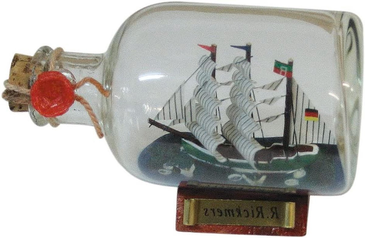 Flessenschip Decoratie Model Schip Maritieme Decoratie Multicolor Breedte: 9 cm