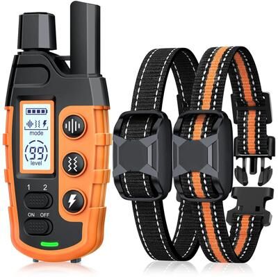 Uplift Picks Waterproof Remote Dog Training Collar With Vibration And Adjustable Training Modes orange 2 Pcs