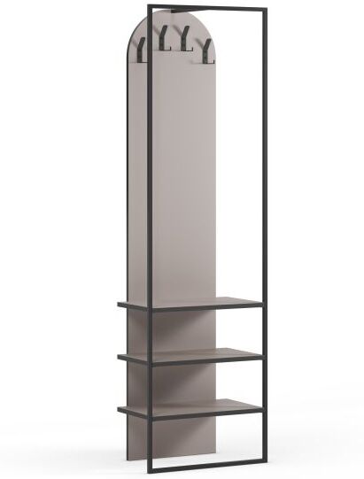 duehome Perchero con zapatero integrado 53x180 cm Arkia -  Beige - Negro