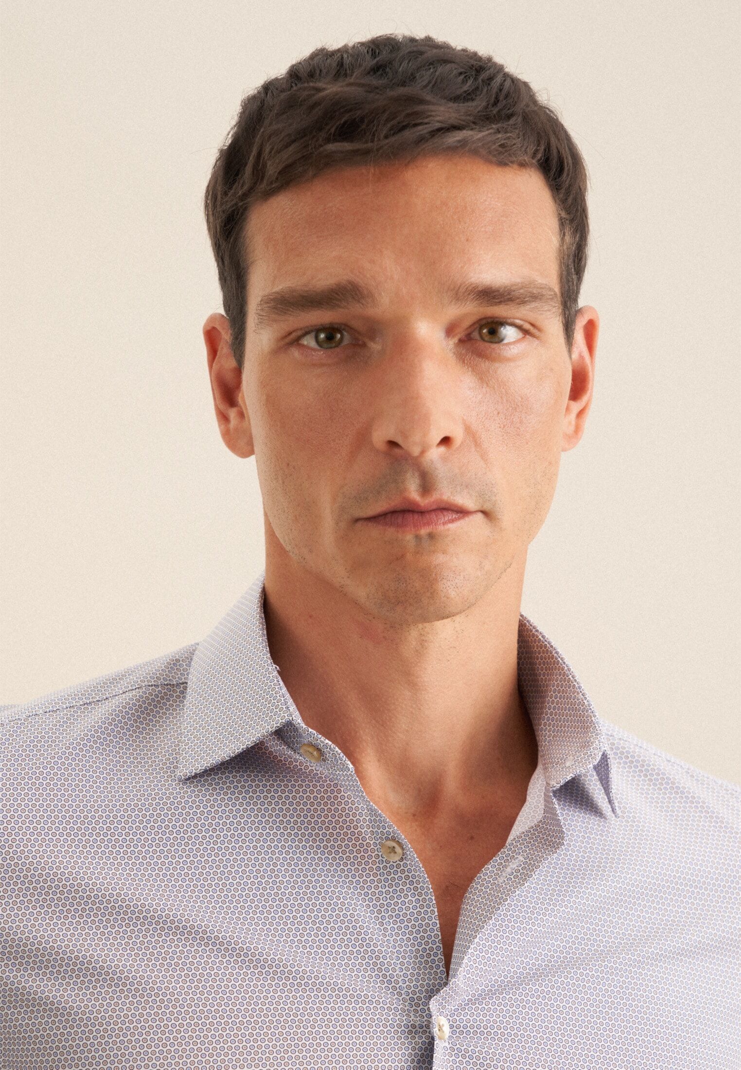 Businesshemd SEIDENSTICKER "Slim", Herren, Gr. XXL (45), normale Ärmellängen, beige (sand), 100% Baumwolle, bedruckt, slim fit, 2-Knopf-Manschette, Hemden Businesshemd, Slim 1/1 Kentkragen Druck