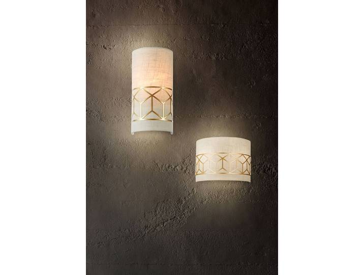 Wandleuchte Messina 12 x 24 x 10cm Gold/Beige Leinen E14