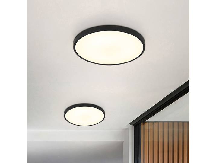 Plafonnier LED Ø 23cm Noir/Noir Acrylique LED non-remplaçables Module LED