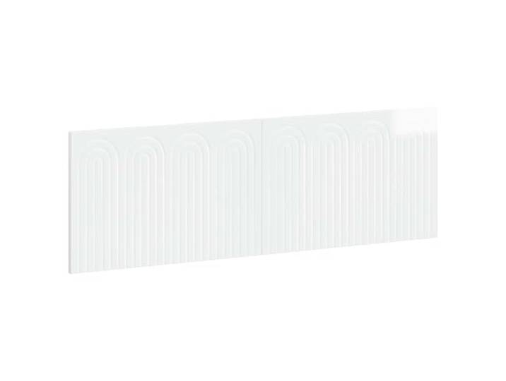 GHVBNMF Wandmontiertes Kopfteil 161 cm Holzwerkstoff Hochglanz Weiß Platzsparende Wandbett-Rückenlehne fürs Schlafzimmer mit integriertem Stauraum aus feuchtigkeitsbeständigem Material.