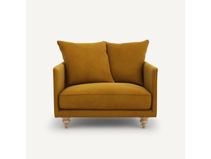 AM.PM Fauteuil velours, Lazare 1 Place Jaune Moutarde