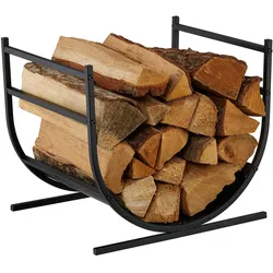 Relaxdays, Zubehör Kerzen + Kamin, Modernes Kaminholzregal in U-Form