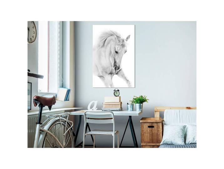 Tableau déco White Horse Lin Gris 40 x 60cm