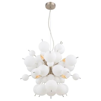 GLOBO LIGHTING Pendelleuchte "UDO", silber (nickel matt), 1 Stk., Leuchten, Hängeleuchte, mehrere Glaskugeln, Design Leuchte, Glas opal, Pendelleuchte