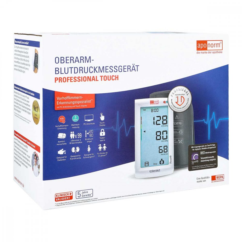 WEPA Apothekenbedarf GmbH & Co KG Aponorm PROFESSIONELL Touch Blutdruckmessgerät Oberarm 12393720