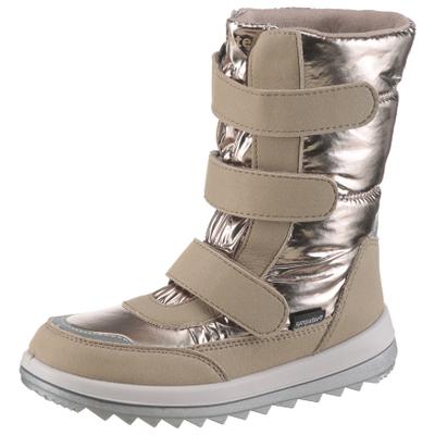 Winterstiefel RICHTER "Husky WMS: Weit", Damen, Gr. 26, Warmfutter, rosa (bronze), Lederimitat, Textil, metallic, Schuhe Winterstiefel, Klettstiefel mit wasserdichtem Sympatex, Größenschablone zum Download