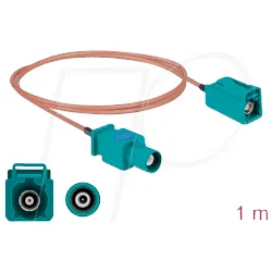 DELOCK 90003 - HF-Kabel, FAKRA Z Stecker > FAKRA Z Buchse, 1m