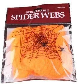 Inspired Finds Super Stretch Artificial Spider Web Halloween Cobweb Decor orange