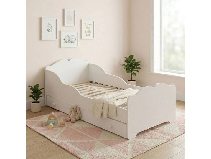 Lit enfant ANNA 140x70 avec tiroir – blanc sans matelas