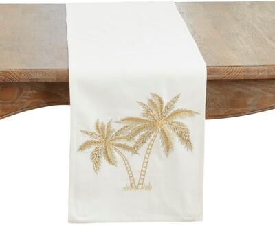 Saro Lifestyle "Palm Trees Table Runner - 13""x72"""