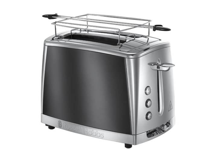 RUSSELL HOBBS Toaster Russell Hobbs Toaster Luna Moonlight Grey , schwarz (schwarz, silberfarben), Toaster, Toaster
