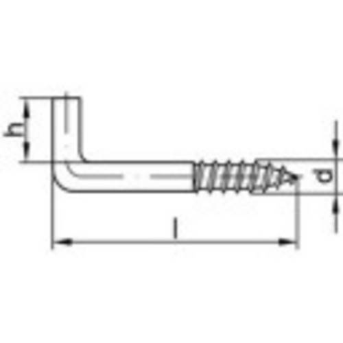 TOOLCRAFT 159597 Gerade Schraubhaken 40mm Stahl galvanisch verzinkt 100St.