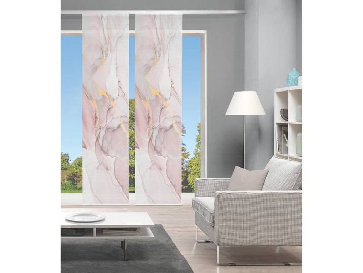 Panneau japonais Marmosa II 60 x 260cm Rouge/Rosé Lot de