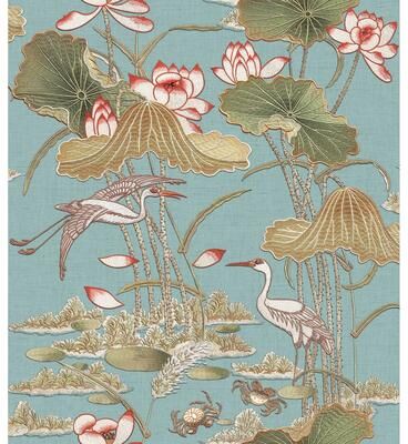 Veer Decor Lotus Pond Tapestry Wallpaper