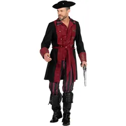 Metamorph Piratenoutfit weinrot für Männer (M)