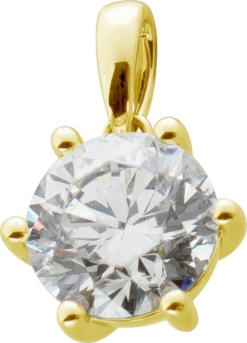 Solitär Anhänger 1.00ct F Vsi Gelbgold 585 14K Lab Grown Diamond IGI Zertifikat