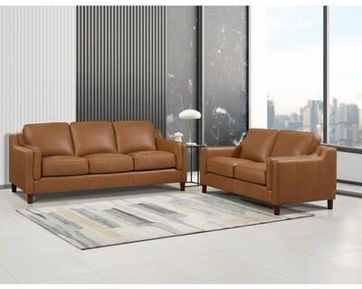 Hydeline USA Hydeline Bella Top Grain Leather Sofa Set, Sofa and Loveseat