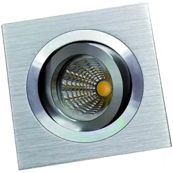 Rutec Kardanischer Einbaustrahler MELIMAR, IP20, eckig, 1-fach, exkl. Fassung, Aluminium gebürstet / Ring glänzend RU-57555