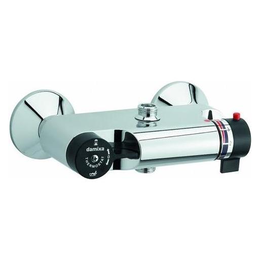 Damixa TMC termostatarmatur 1/2" bruserafgang ned, 1/2" tilslutning for bruser & omskifter i håndtag (5708516053019)
