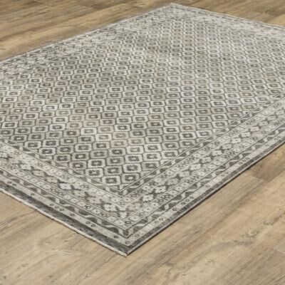 Style Haven Cadiz Faded Diamond Panel Grey/Beige Area Rug