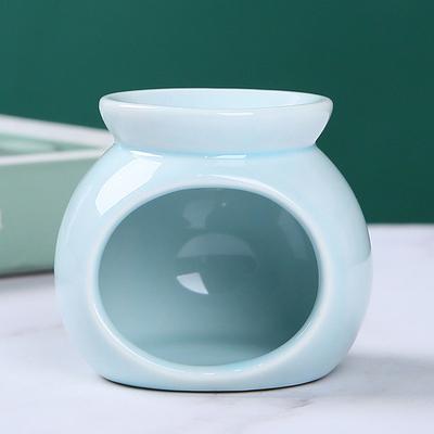 Discount Dollar Deals Porcelain Aroma Burner, Essential Oil Furnace, Mini Candle Holder, Solid Color Ceramic Crafts, Aromatherapy Diffuser blue