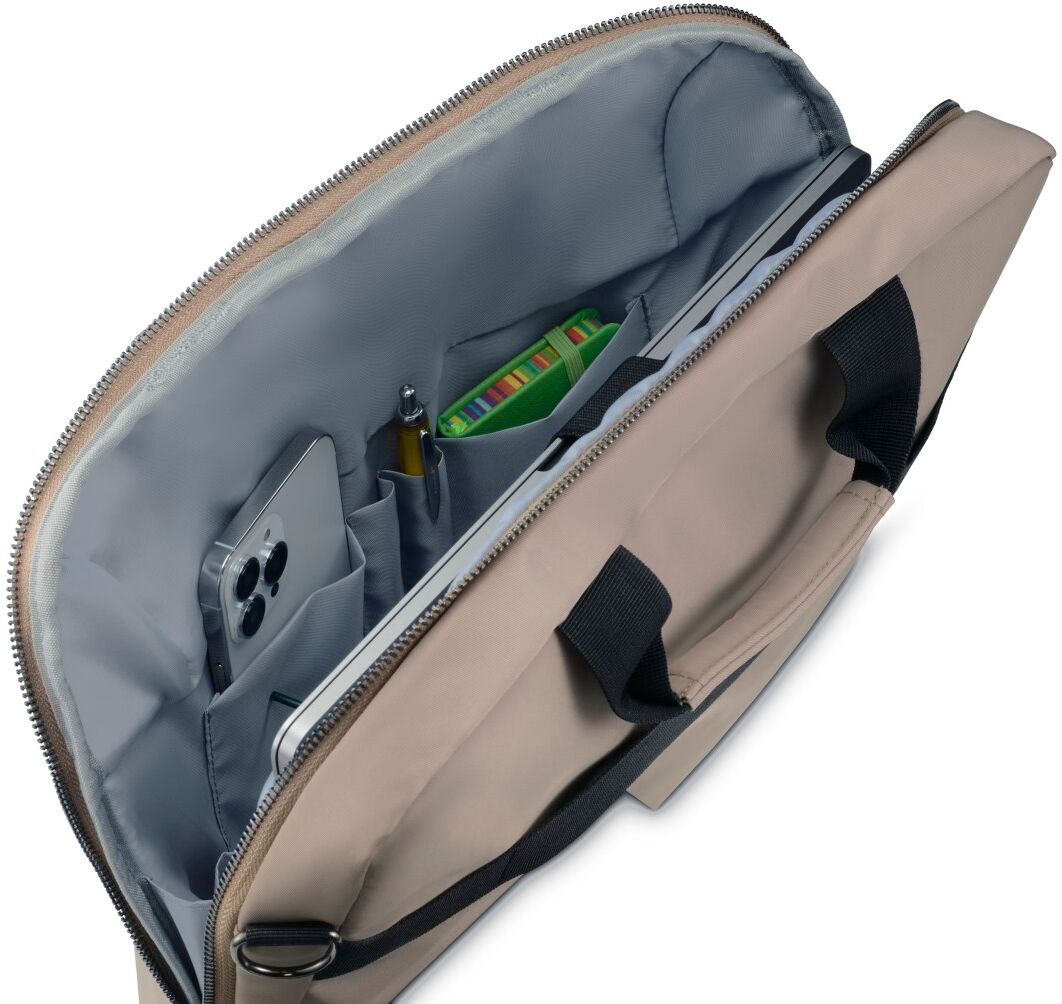 Hama Laptoptasche "Laptoptasche für 13,3" - 14,1" (Tragegurt, Tabletfach, 3 extra Fächer)", beige, B/H/T: 41cm x 30cm x 8,5cm, Taschen, Laptoptasche