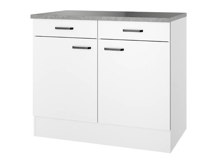 Meuble bas 100 x 60cm Blanc/Blanc