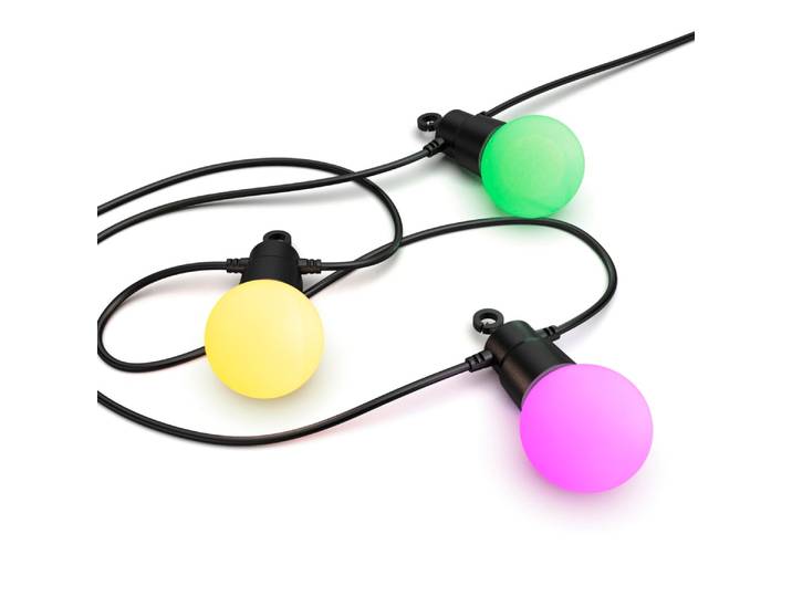 HAMA LED-Lichterkette LED Lichterkette Outdoor (mit App, 12 Glühbirnen, 16 Mio. Farben, 8 m) , bunt, Dioden 12 Stk., Gesamtlänge 5m, Lichterketten, LED-Lichterkette