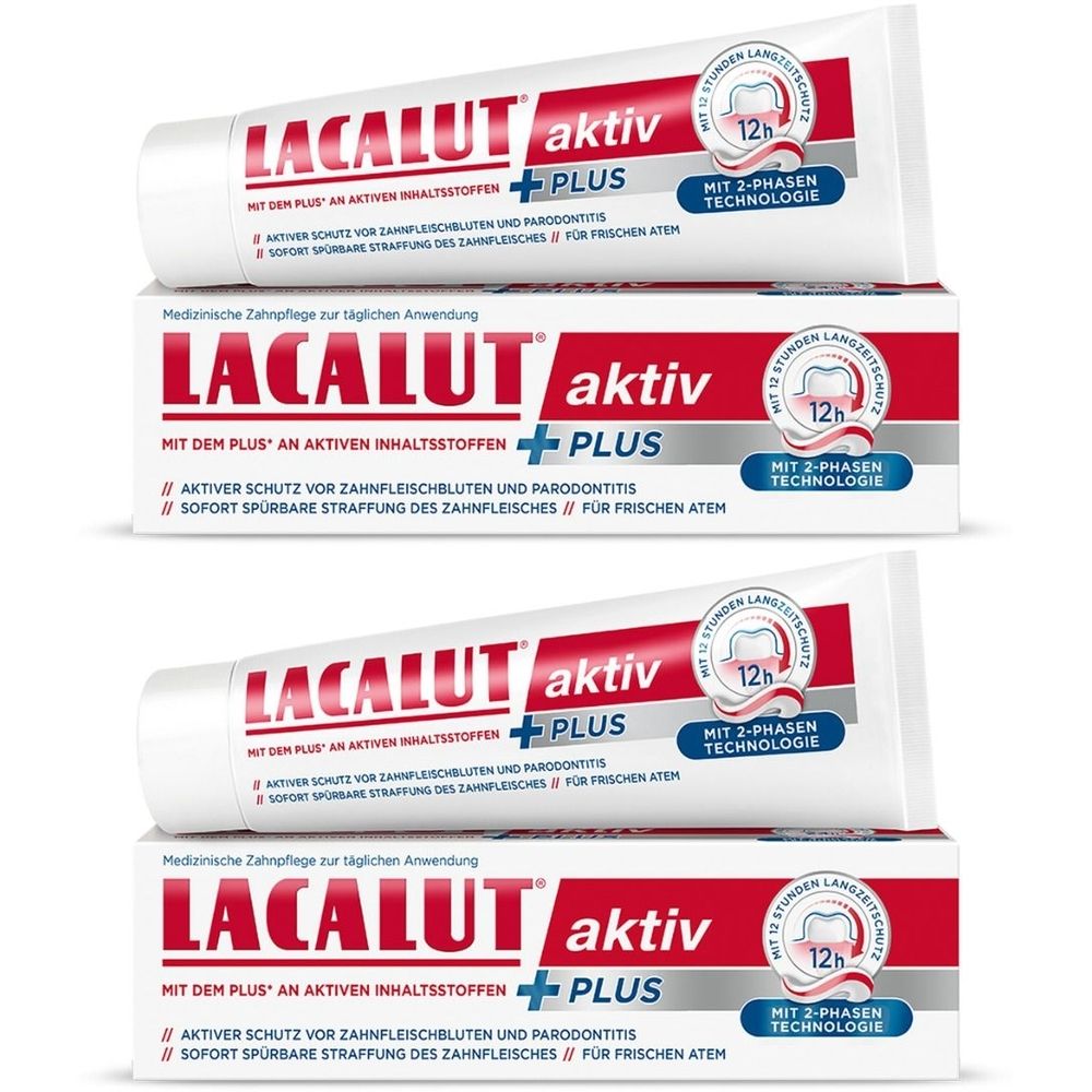 Lacalut Aktiv Plus x2 2x75 ml Zahncreme