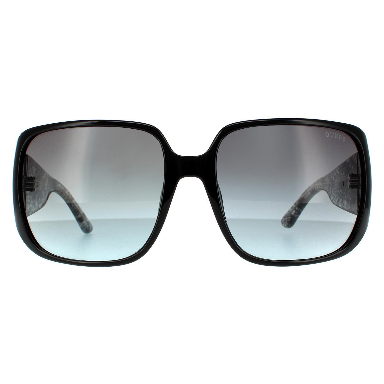 Guess zonnebril gu7682 01b glanzende zwarte rookgrijs gradiënt