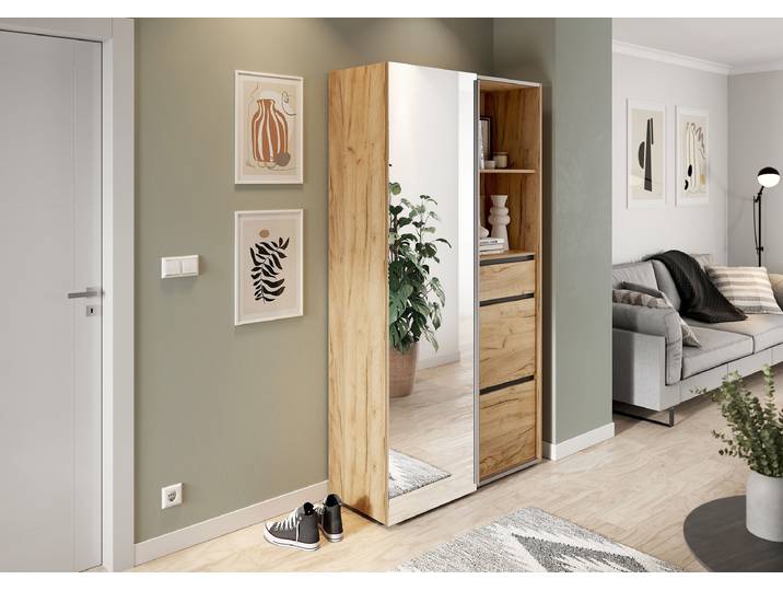 Penderie compacte Predore 105 x 194 x 40cm Marron