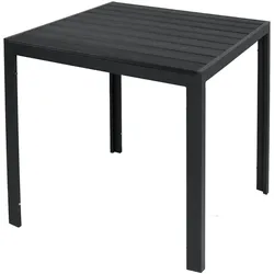 Mojawo, Gartentisch + Balkontisch, Non-Wood Gartentisch Aluminium anthrazit / schwarz 80x80cm (80 x 80 x 74 cm)