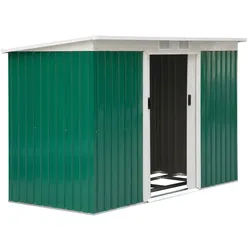 Gerätehaus Gartenhaus mit Schiebetür Outdoor Stahl Dunkelgrün