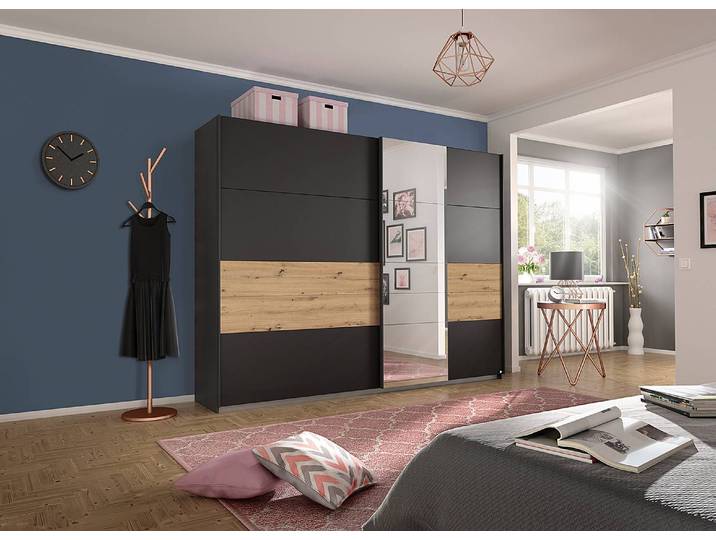 Schwebetürenschrank Boston Extra 271cm Grau
