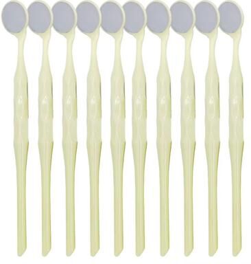 Inspired Finds AG Premium Dental Mouth Mirror Set Double Sided Front Surface Exam Reflector For Professional Oral Examination yellow 1box