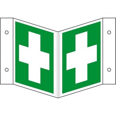 Schild I Rettungs-Nasenschild Erste Hilfe, Kunststoff, 200x200mm, ASR A1.3, DIN EN ISO 7010 E003