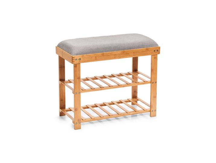 Zeller Present Schuhbank, Naturfarben, Holz, Bambus, 60x29x50 cm, Holzmöbel, Garderobe Holz, Schuhregale Holz