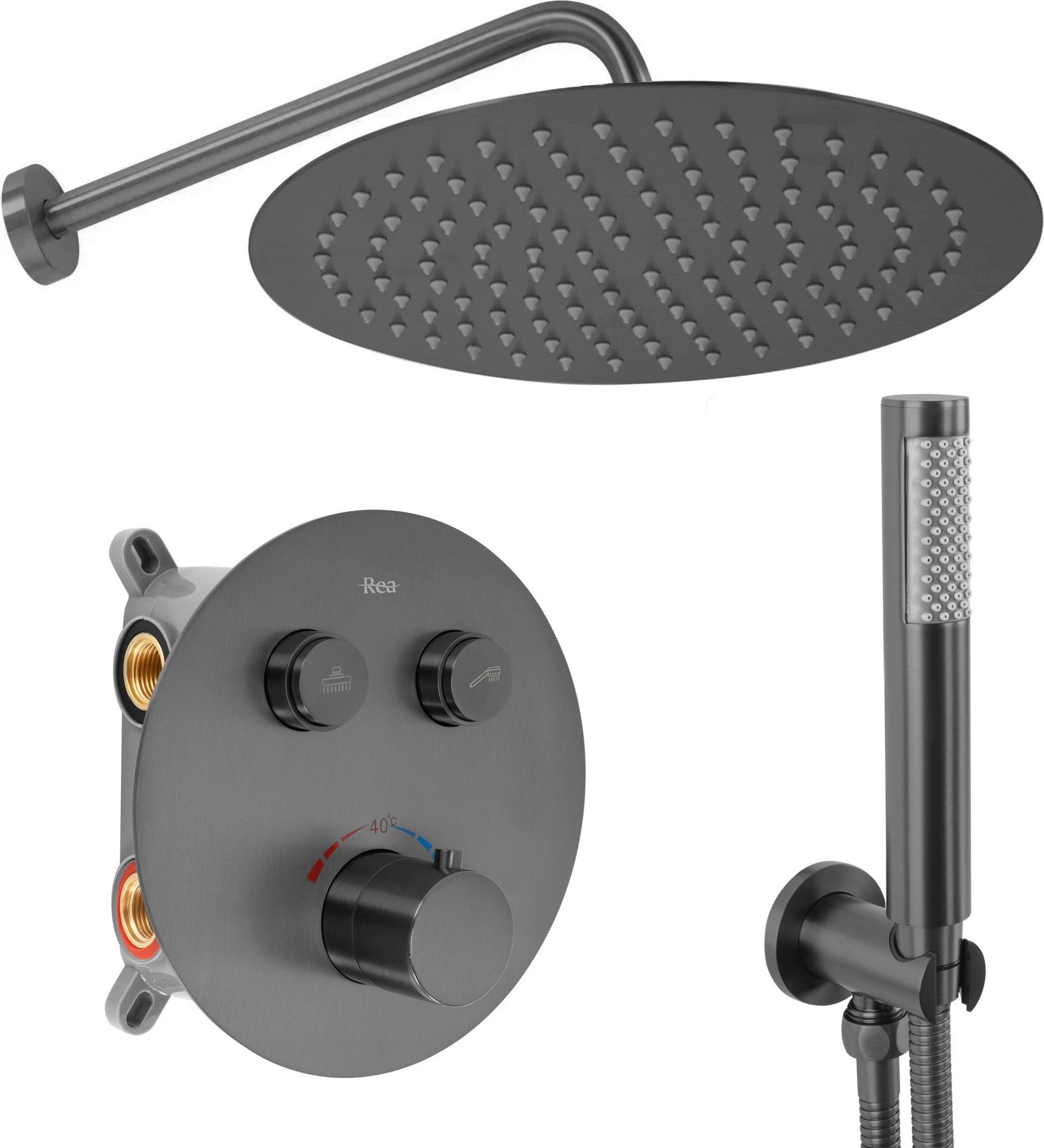 Unterputz-Duschset Rea Lungo Titanium