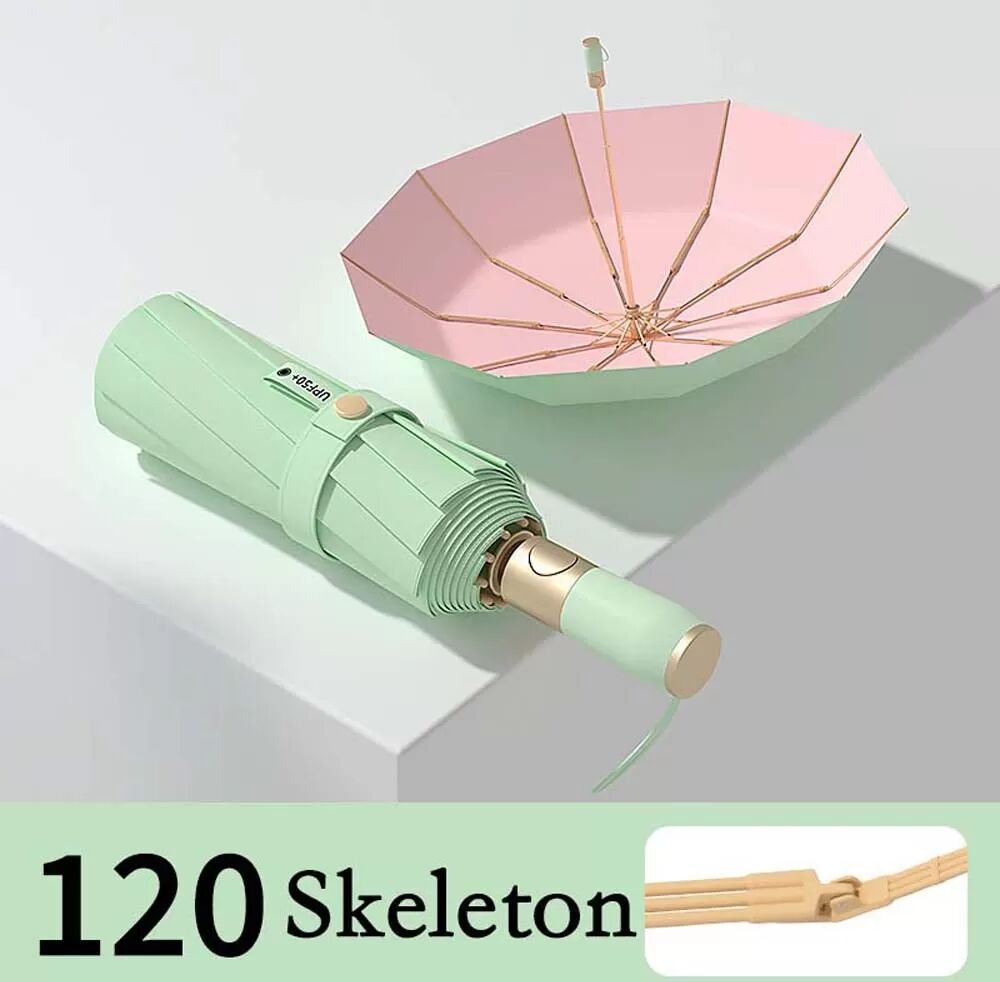 INF Parapluie Pliant Automatique avec Revêtement de Colle Colorée - Protection UV et Résistant au Vent