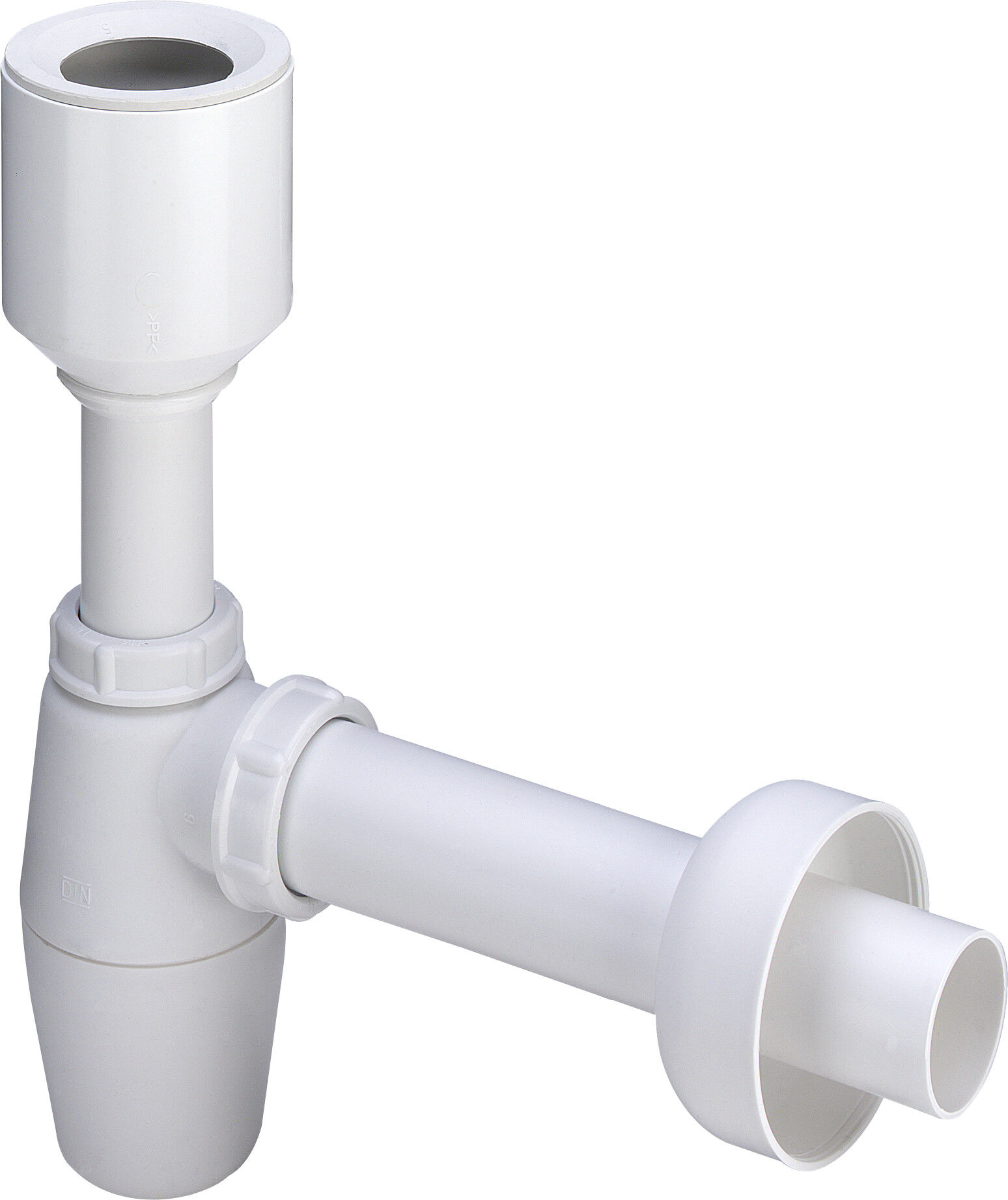 piège à odeurs Viega bouteille 112271 DN 50x40, plastique blanc, avec raccordement excentrique