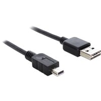 EASY-USB 2.0 Kabel, USB-A Stecker > Mini USB-B Stecker schwarz, 3 Meter, USB-A Stecker beidseitig verwendbar