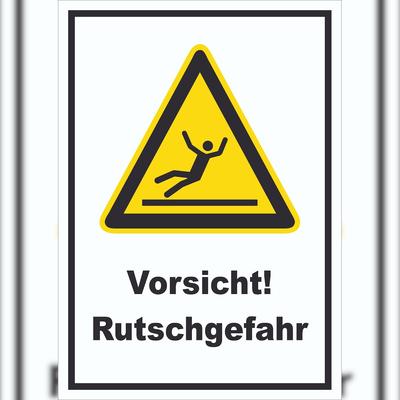 HB-Druck Vorsicht Rutschgefahr Schild A3 Rückseite selbstklebend