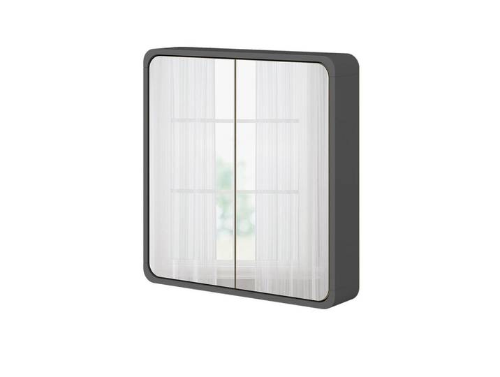 Vicco Badezimmerspiegelschrank Arla Anthrazit/Eiche 60 x 60 cm, Anthrazit, Eichefarben, 1 Fächer, Rechteckig, 60x60x12 cm, Badezimmer, Badezimmerspiegel, Spiegelschränke