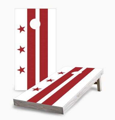 Skip's Garage Washington DC Flag Regulation 2x4 Cornhole Game Set