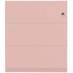 Rollcontainer NoteTM | 3 Schubladen, Tiefe 565 mm, Griffleiste - 620 pastellpink