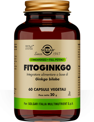 SOLGAR IT. MULTINUTRIENT SpA Solgar - Fitoginkgo 60 Capsule Vegetali per Supporto Mentale e Cognitivo